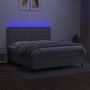 Voir la diapositive 4 : VIDAXL Sommier a lattes de lit et matelas et LED Gris clair 180x200 cm