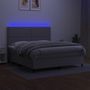 Voir la diapositive 4 : VIDAXL Sommier a lattes de lit et matelas et LED Gris clair 180x200 cm