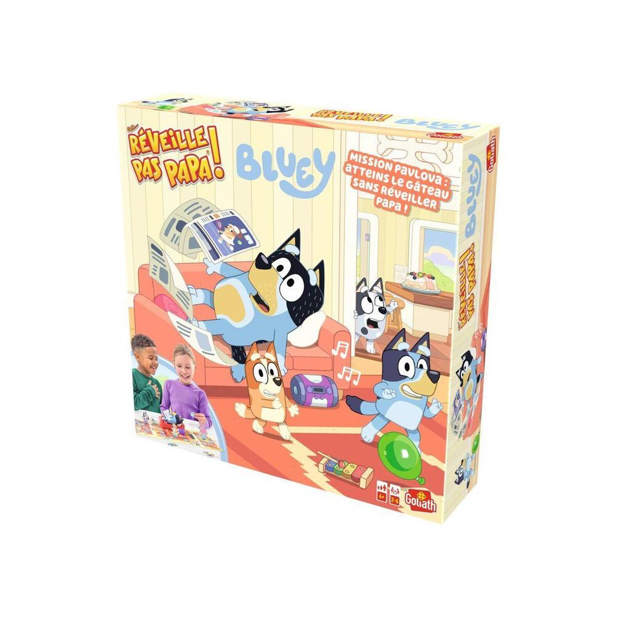 GOLIATH Jeu de société Bluey Sshh... ne réveille pas papa, suspense et hasard, 2 à 6 joueurs