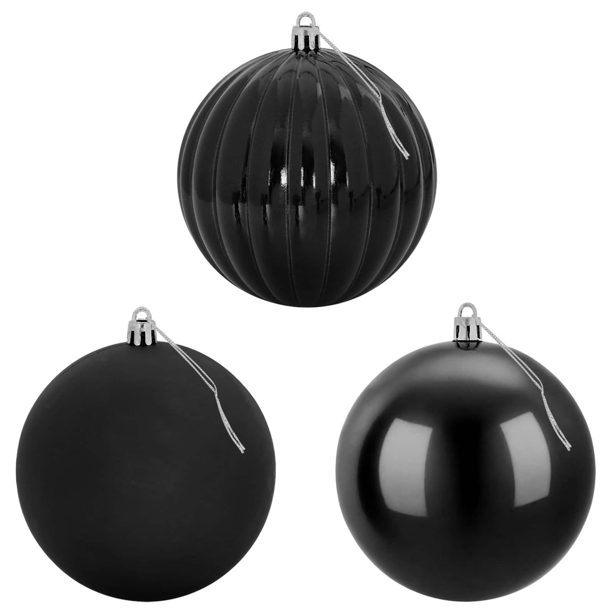 Voir la diapositive 4 : VIDAXL Ensemble de boules de Noël XL 15 pc Noir Diam. 10 cm Plastique