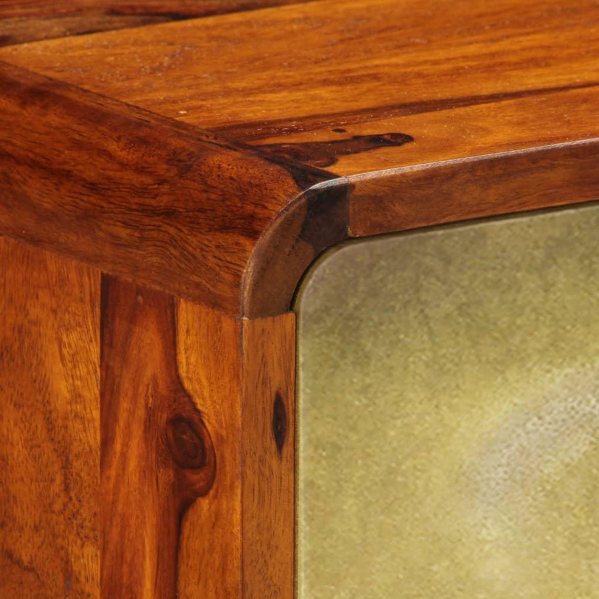 VIDAXL Buffet Bois de Sesham solide Imprime dore 90x30x77 cm