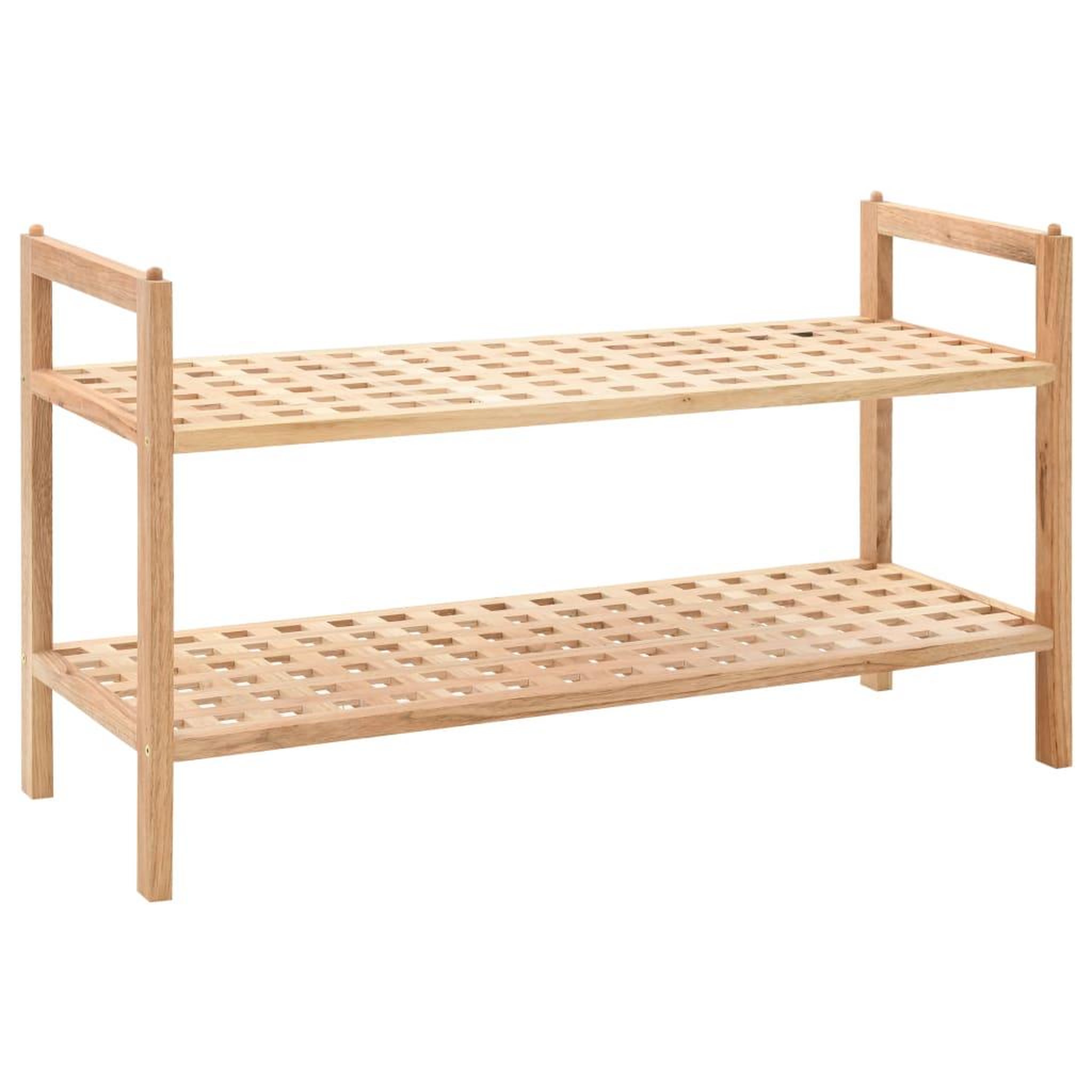 Voir la diapositive 1 : VIDAXL Etagere a chaussures Bois de noyer massif 69 x 26 x 40 cm