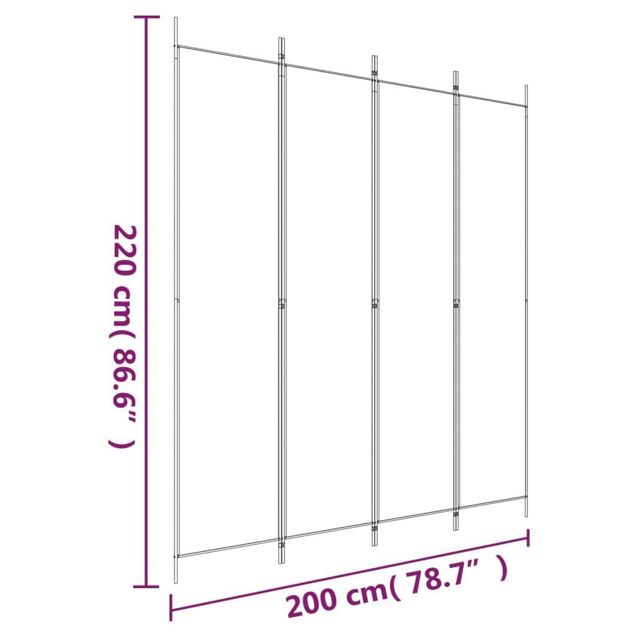 Voir la diapositive 6 : VIDAXL Cloison de separation 4 panneaux Anthracite 200x220 cm Tissu