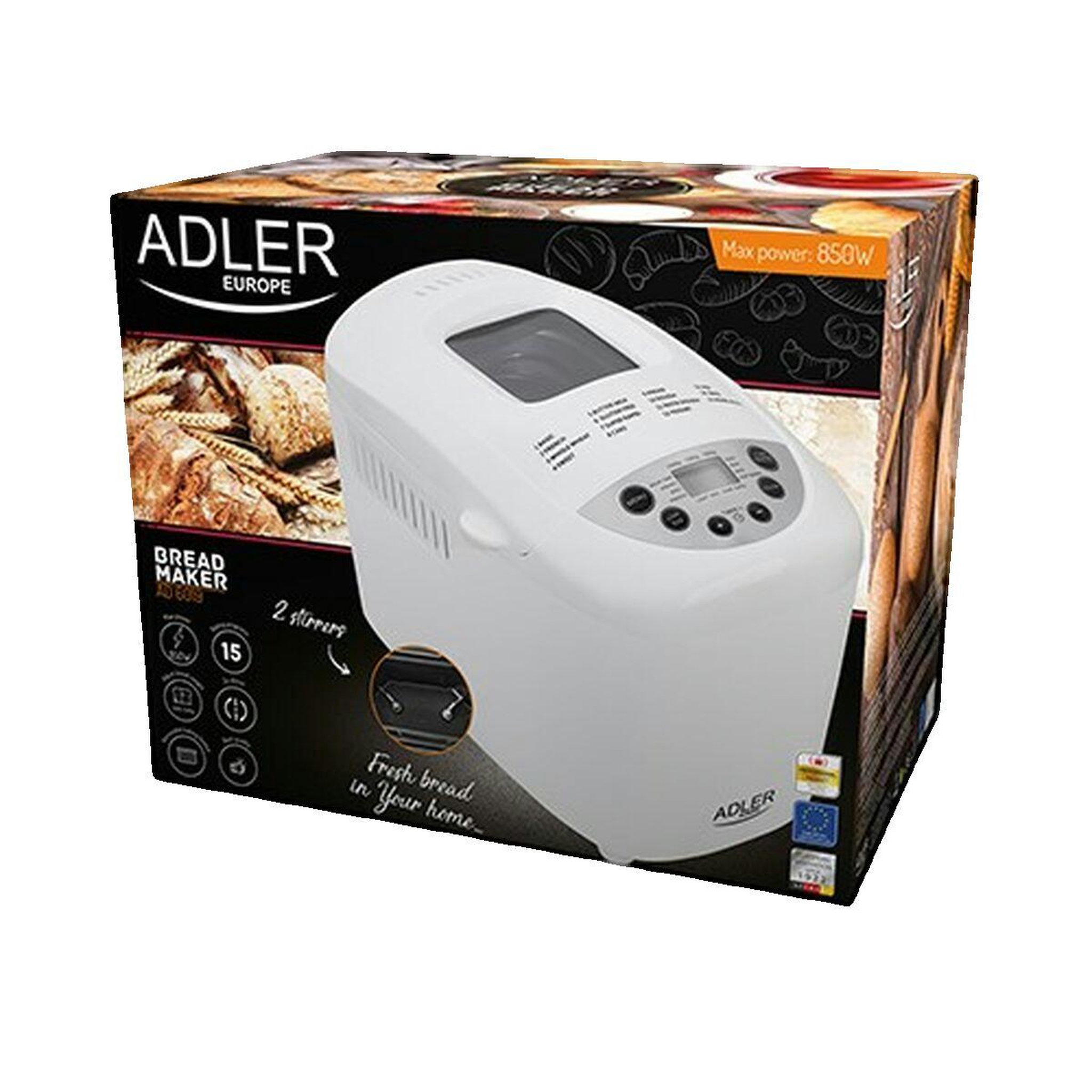 Voir la diapositive 2 : ADLER Machine à pain Adler AD 6019 blanc