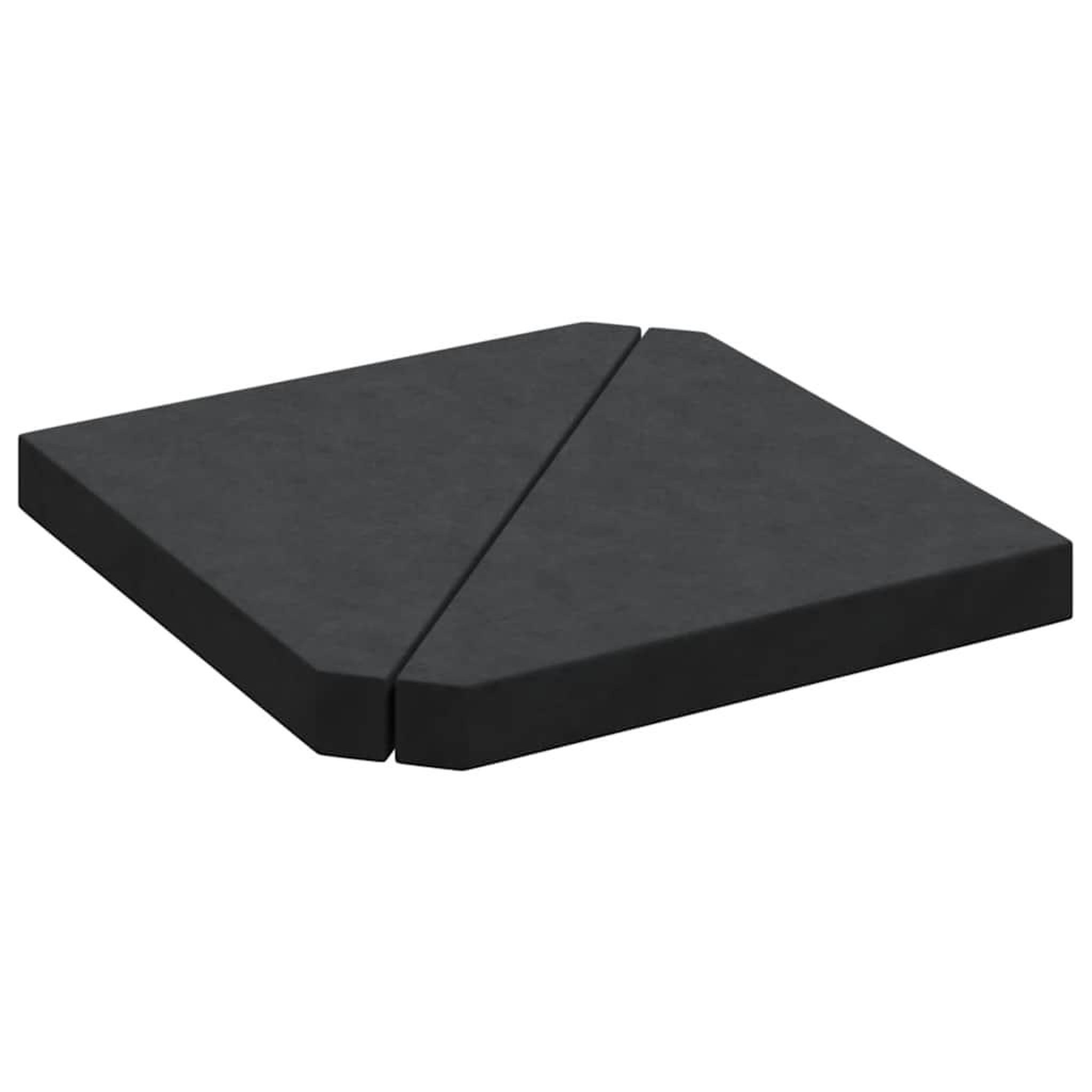 Voir la diapositive 2 : VIDAXL Plaques de poids de parasol 2 pcs triangulaire granit noir 14kg