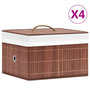 Voir la diapositive 1 : VIDAXL Boîtes de rangement en bambou 4 pcs Marron