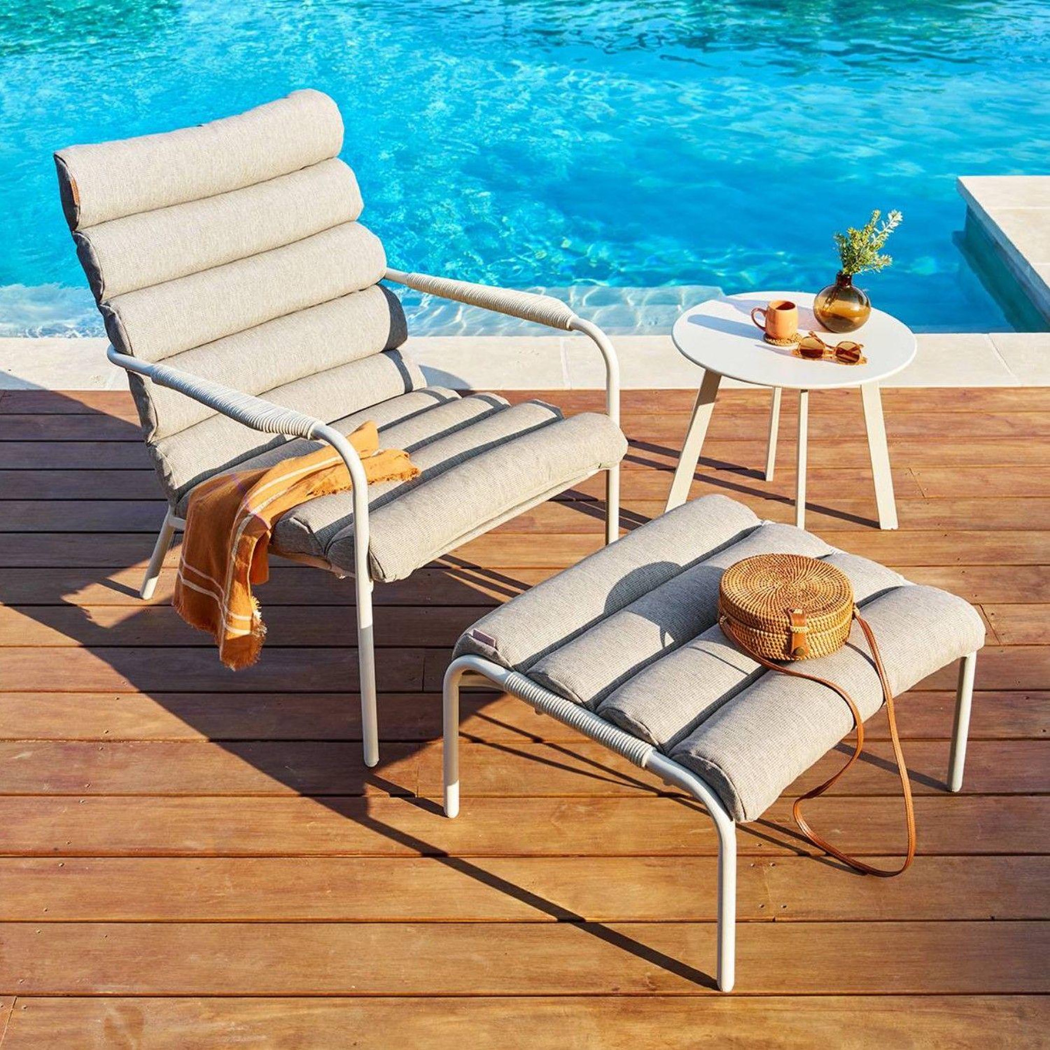 Voir la diapositive 2 : HESPERIDE Fauteuil relax de jardin avec repose pieds solani