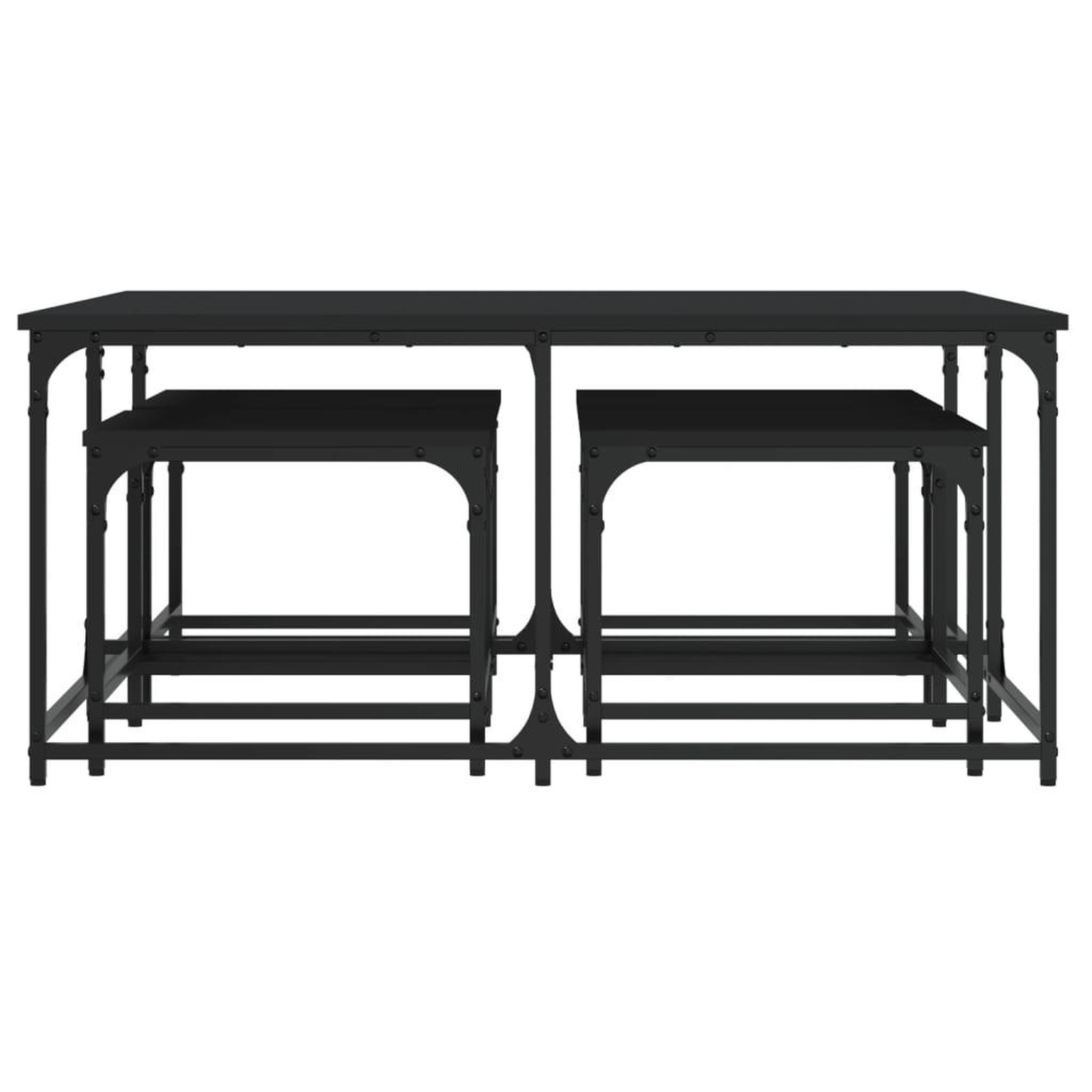 Voir la diapositive 4 : VIDAXL Tables basses gigognes 5 pcs noir bois d'ingenierie