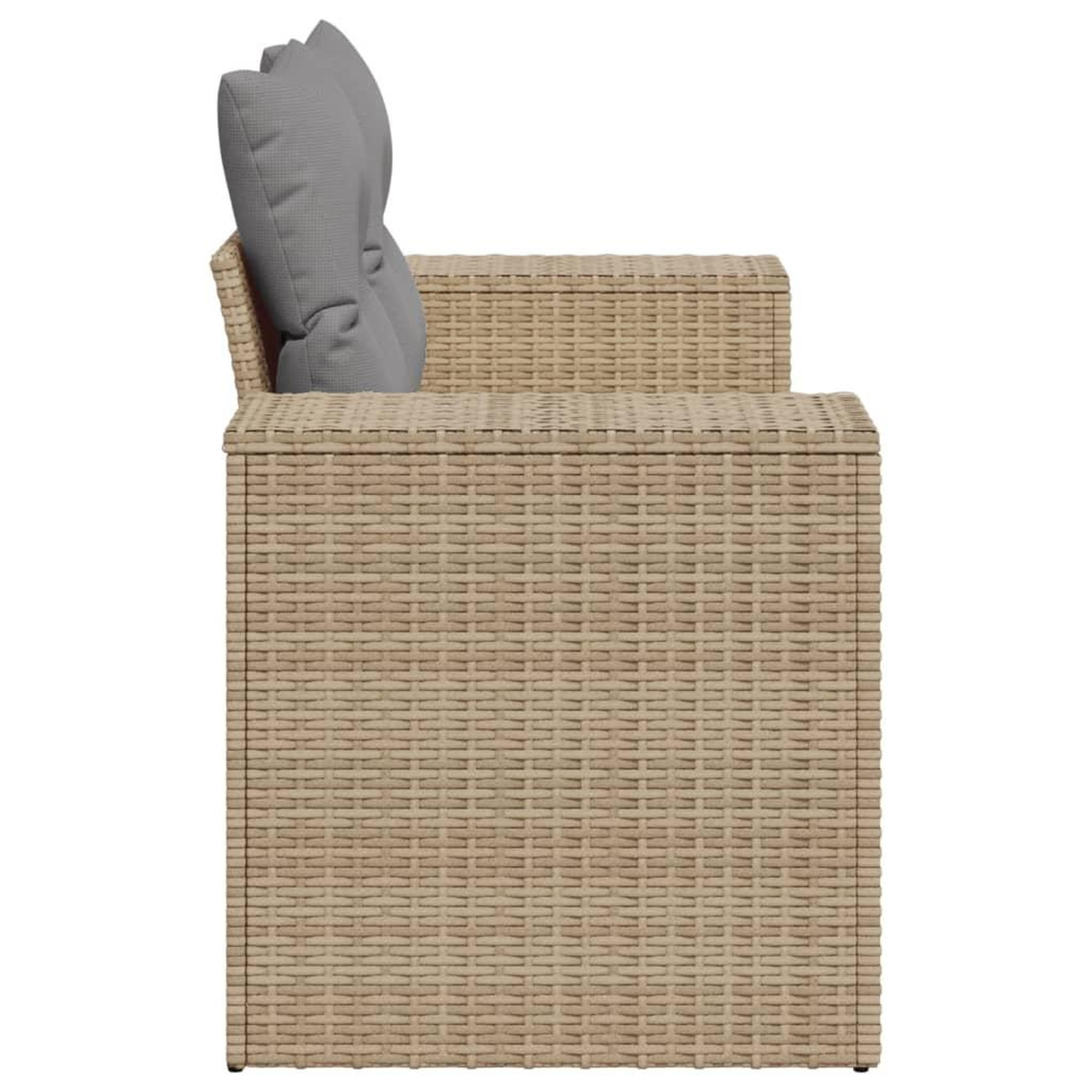 Voir la diapositive 5 : VIDAXL Canape de jardin avec coussins 2 places beige resine tressee