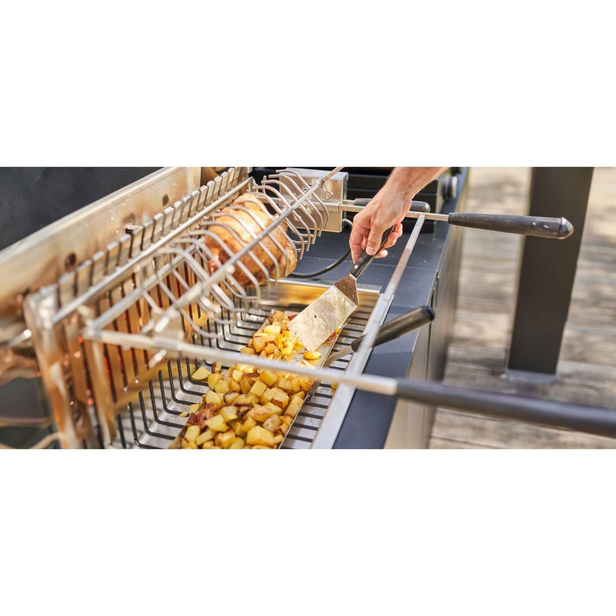 FORGE ADOUR Barbecue charbon 961.66 inox encastrable 57 cm