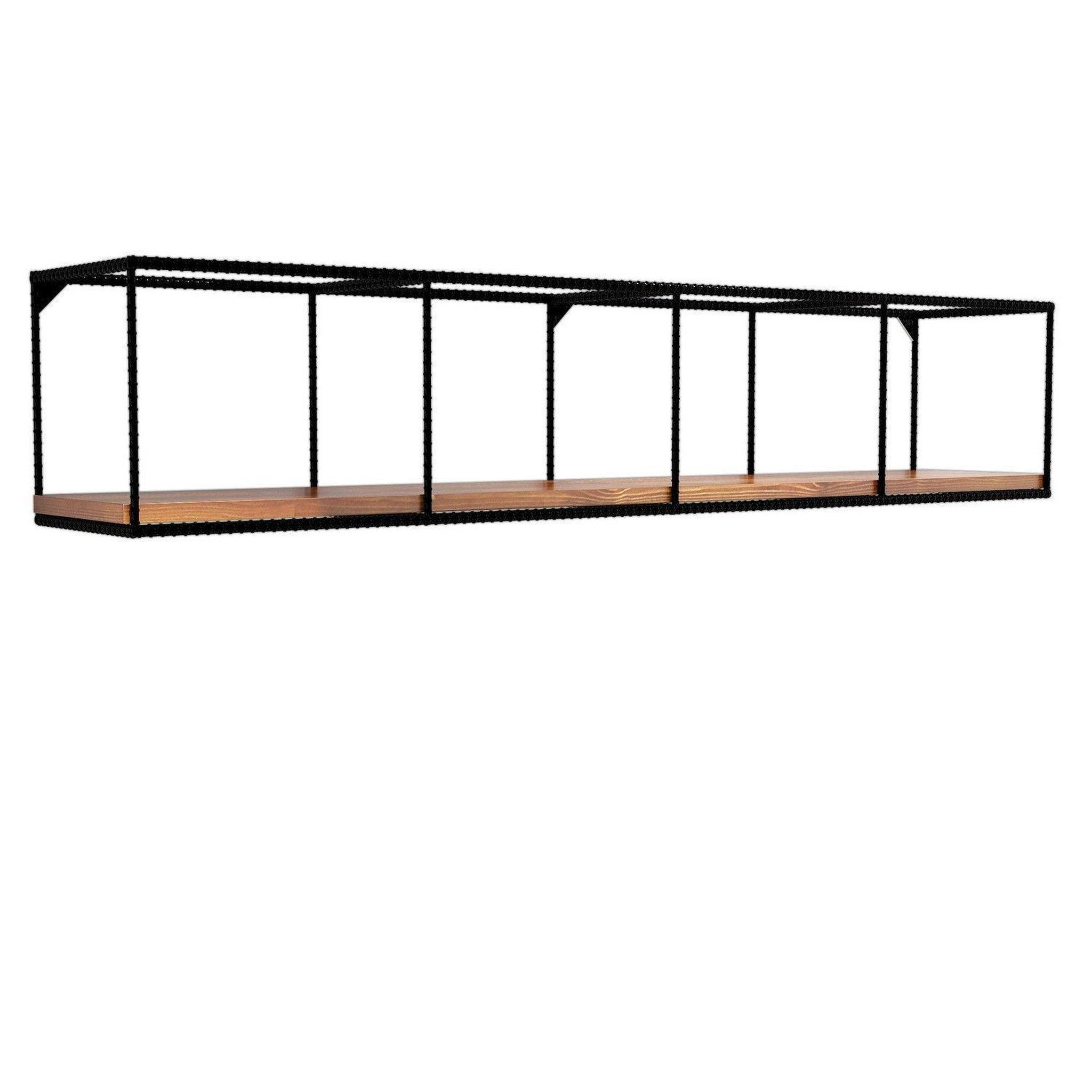 Voir la diapositive 1 : TOILINUX Etagère murale design industriel Miray - L. 120 x H. 30 cm - Noir