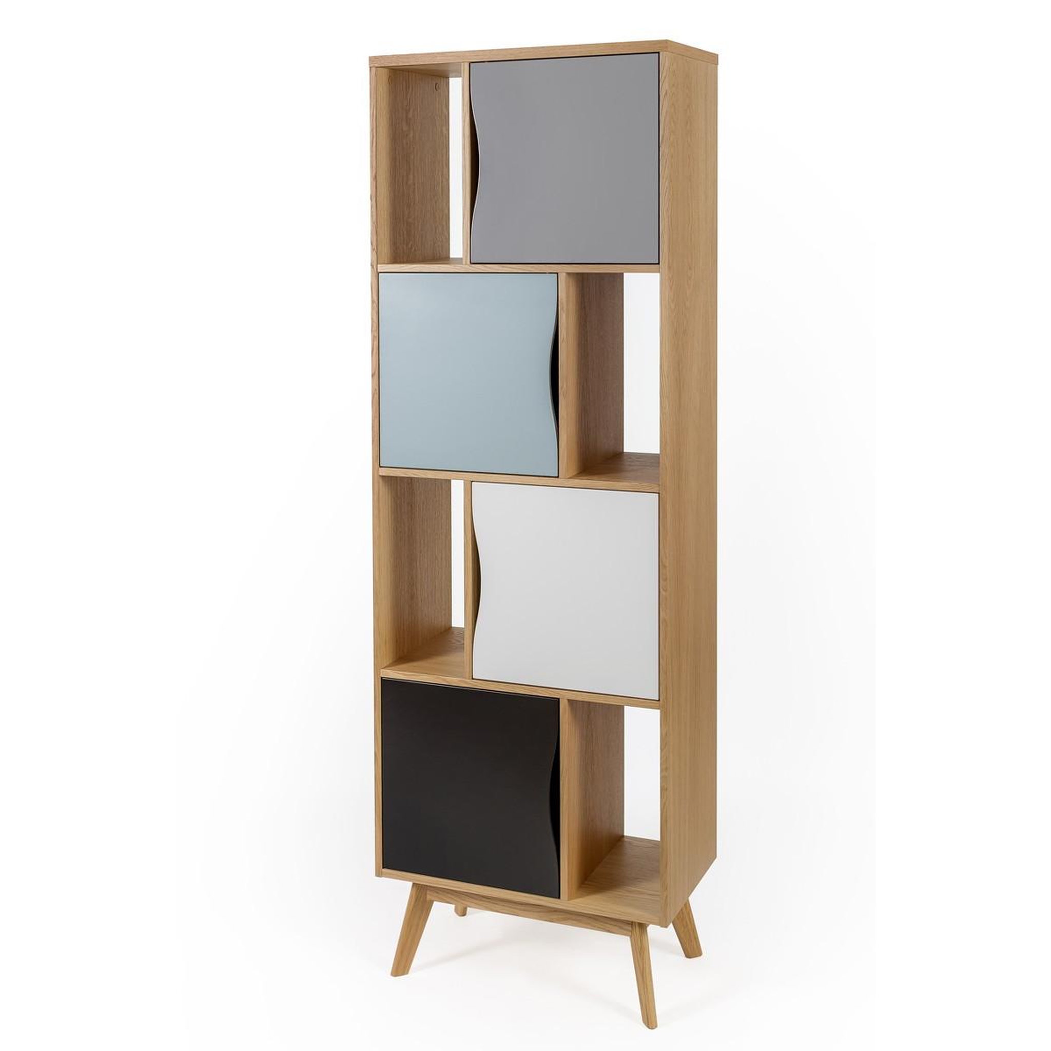 Voir la diapositive 3 : Paris Prix Bibliothèque Design  Avon  191cm Chêne & Bleu