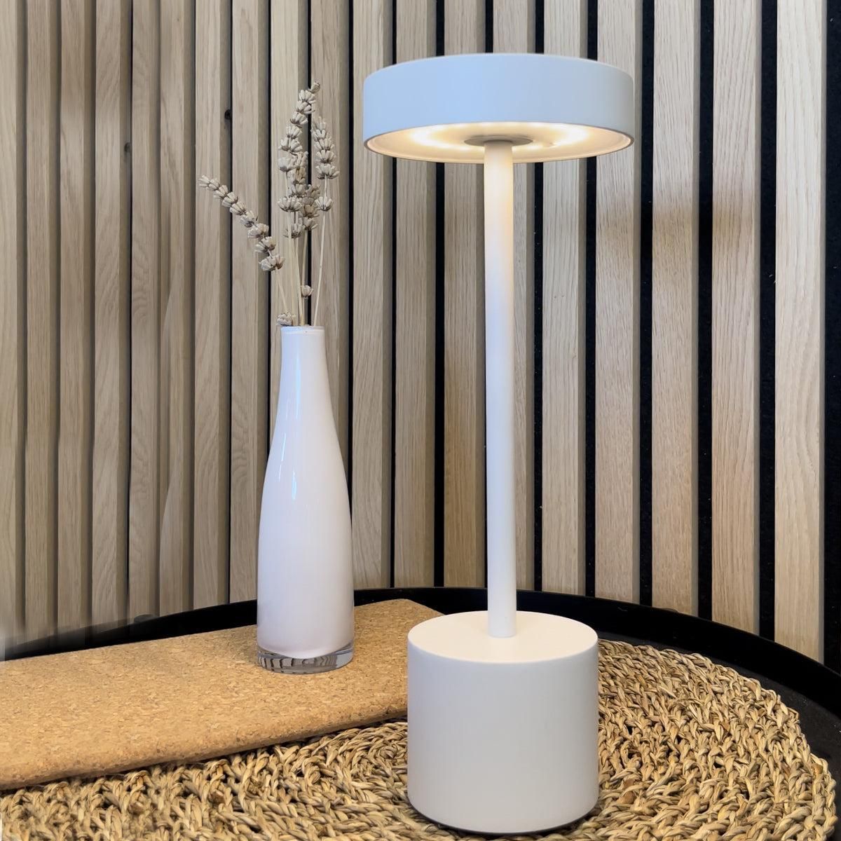 Lumisky Lampe de table sans fil ROBY Blanc Aluminium