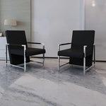 VIDAXL Fauteuils lot de 2 avec cadre chrome noir similicuir