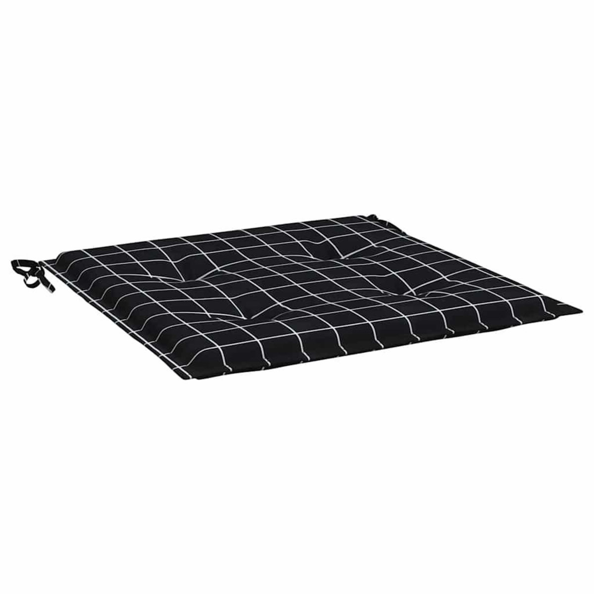 VIDAXL Coussins de chaise de jardin lot de 2 motif a carreaux noir