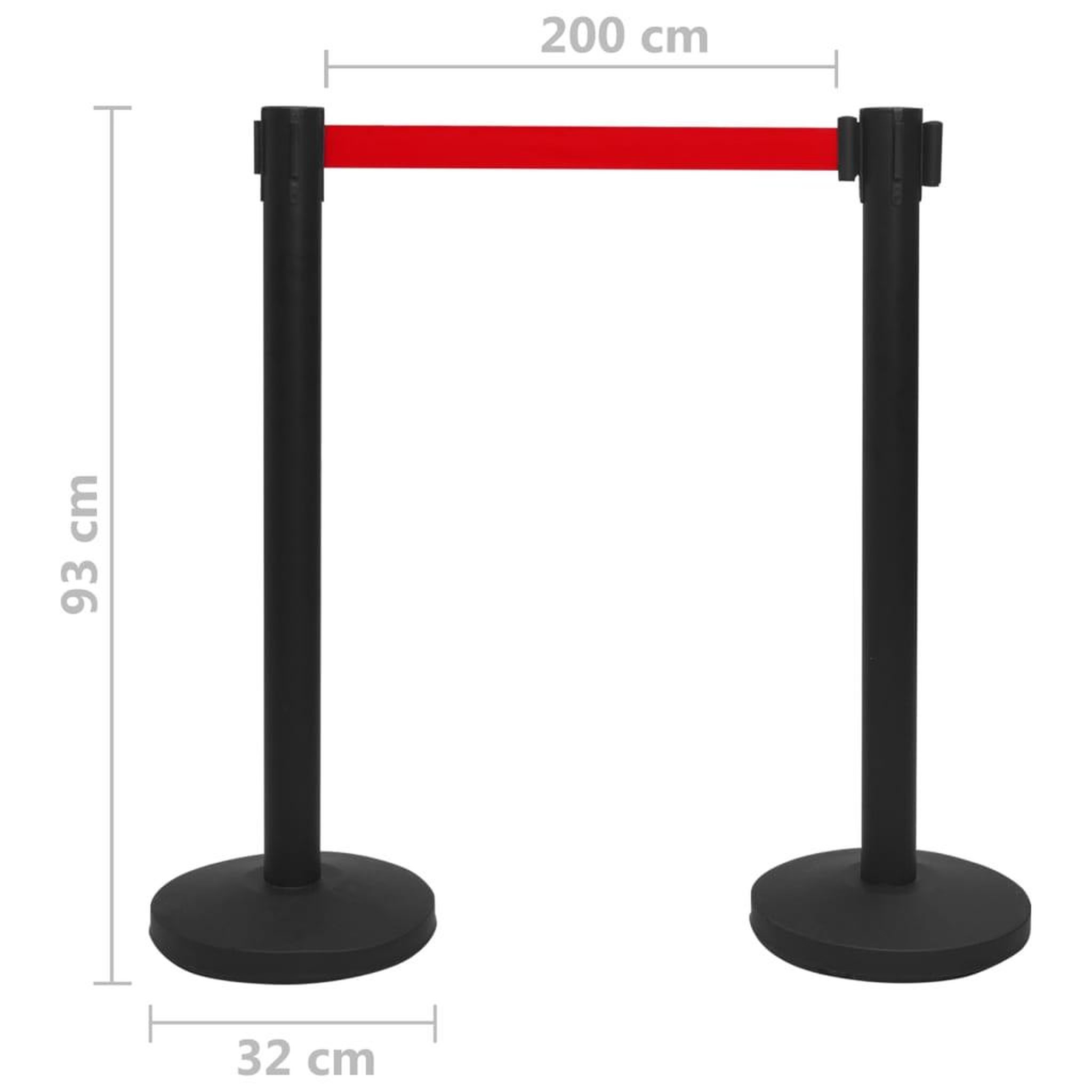 Voir la diapositive 6 : VIDAXL Colonnes avec bandes 4 pcs Barriere d'aeroport Fer Noir