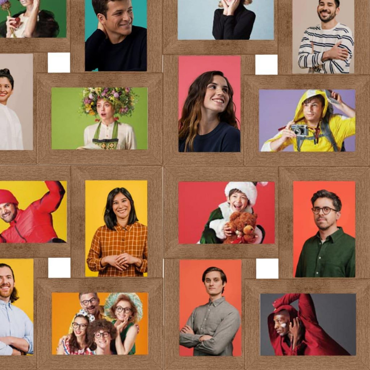 VIDAXL Collage de cadres photo de photo 24x(10x15 cm) Marron clair MDF