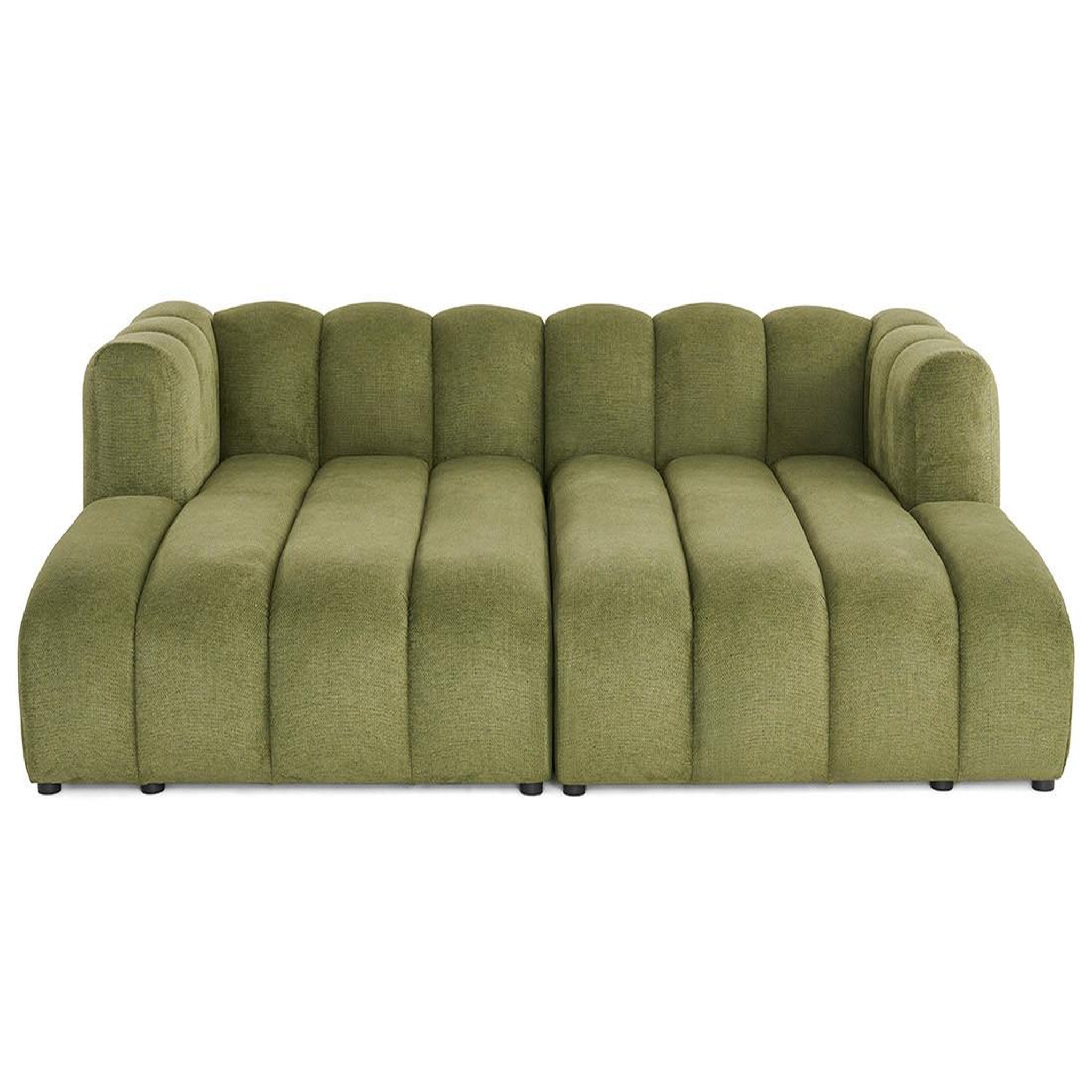 Voir la diapositive 1 : LISA DESIGN Debbie - canapé modulable droit 3 places avec double méridienne - assise profonde - en tissu texturé