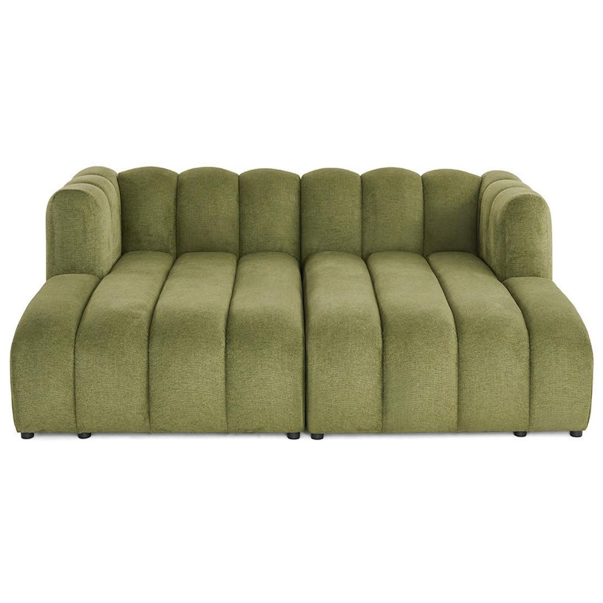 LISA DESIGN Debbie - canapé modulable droit 3 places avec double méridienne - assise profonde - en tissu texturé