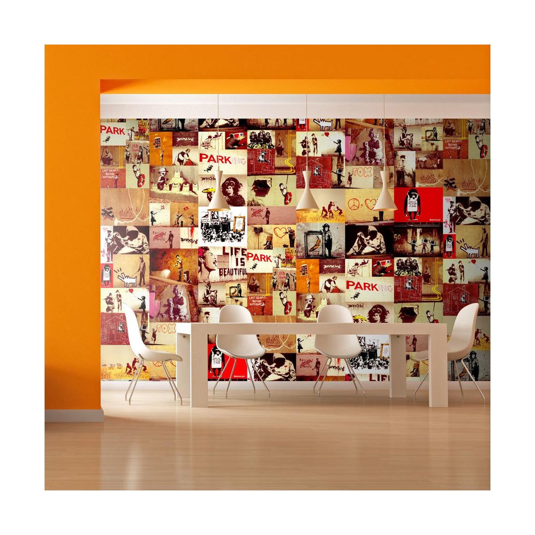 Paris Prix Papier peint  collage - banksy  50x1000cm