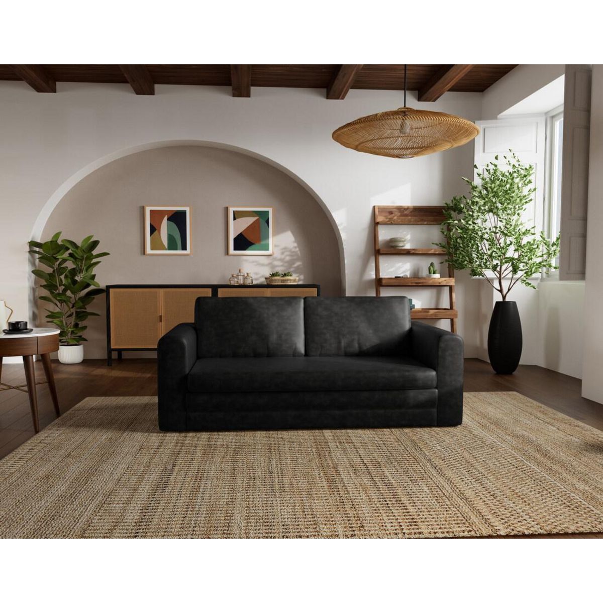 BEST MOBILIER Marilia - canapé 2 places convertible déplimousse en simili