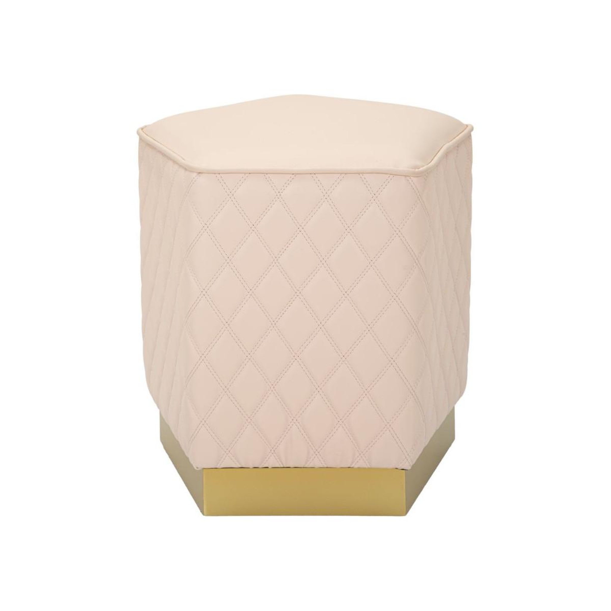 Voir la diapositive 2 : Paris Prix Pouf matelassé  sharon  38cm rose & or
