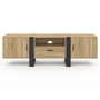 Voir la diapositive 3 : ID MARKET Meuble TV 160 cm PHOENIX avec rangements bois et noir