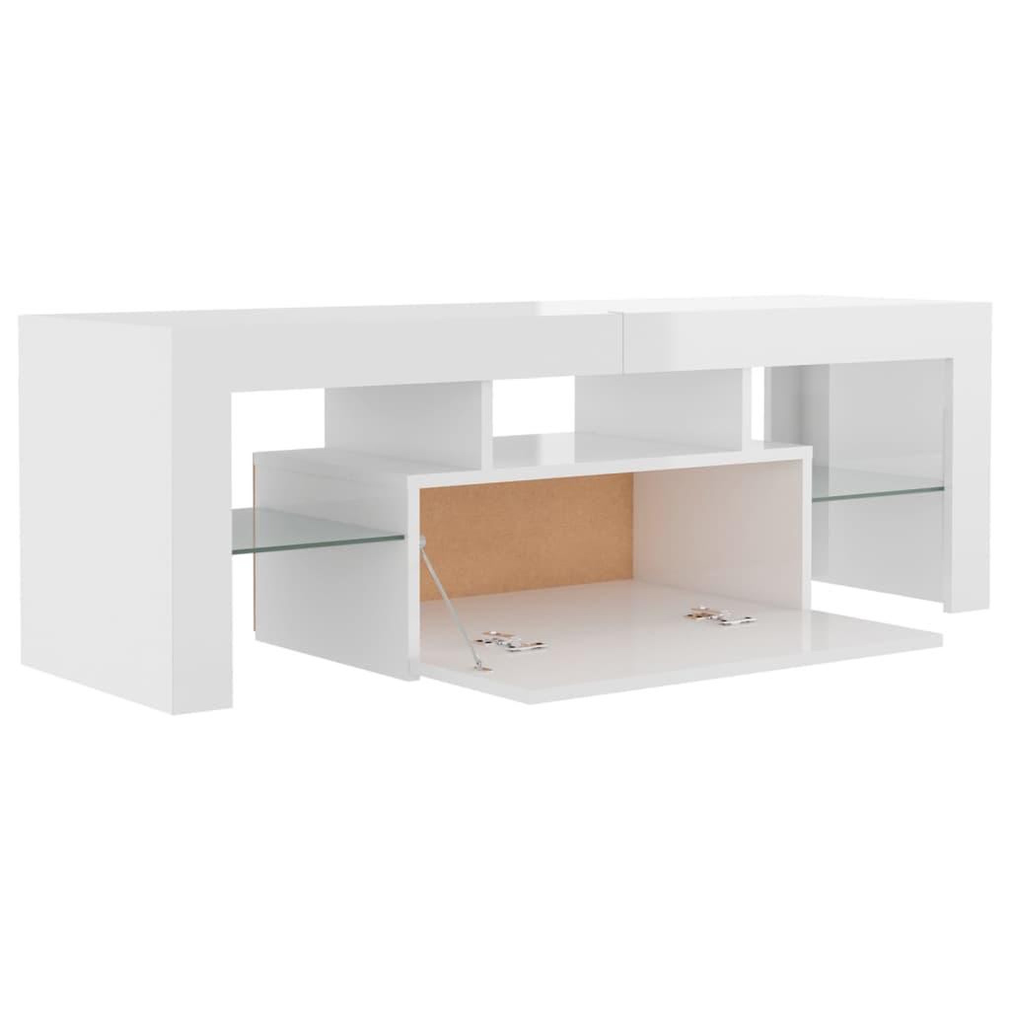 Voir la diapositive 4 : VIDAXL Meuble TV avec lumieres LED blanc brillant 120x35x40 cm