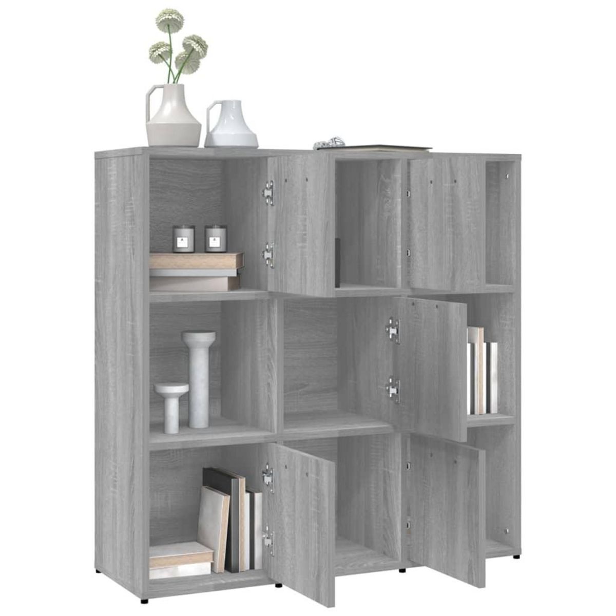 VIDAXL Bibliotheque Sonoma gris 90x30x90 cm Bois d'ingenierie