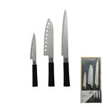 Fackelmann Coffret de 3 couteaux style Japonais en acier Santoku, Gyuto et Honesuki
