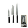 Voir la diapositive 1 : Fackelmann Coffret de 3 couteaux style Japonais en acier Santoku, Gyuto et Honesuki