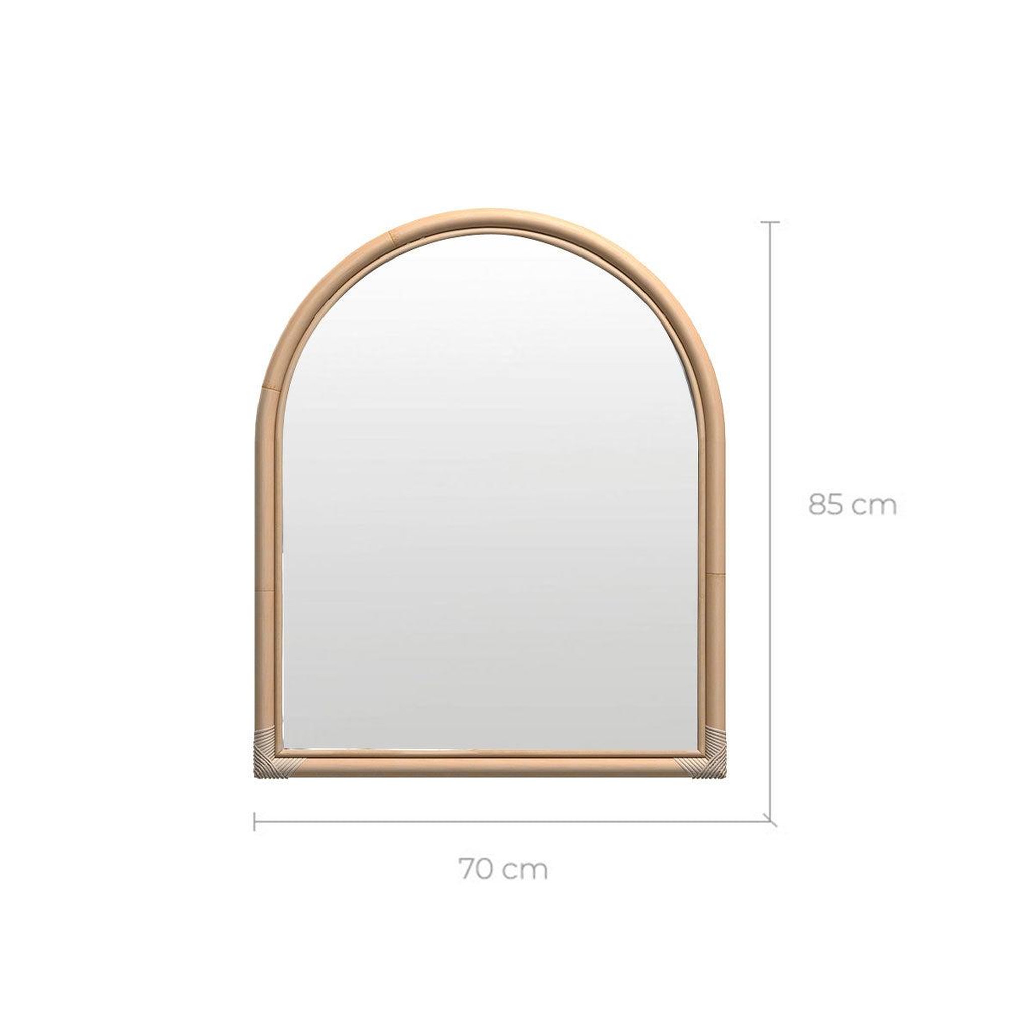 Voir la diapositive 4 : MAISON PAVANE Miroir en rotin naturel 70x85 cm-Indra