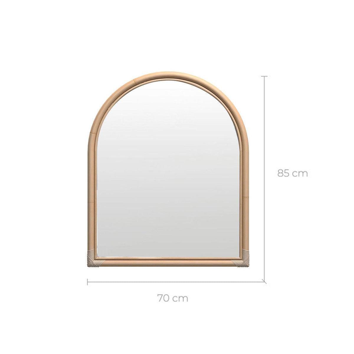 Rendez vous déco Miroir en rotin naturel 70x85 cm-Indra