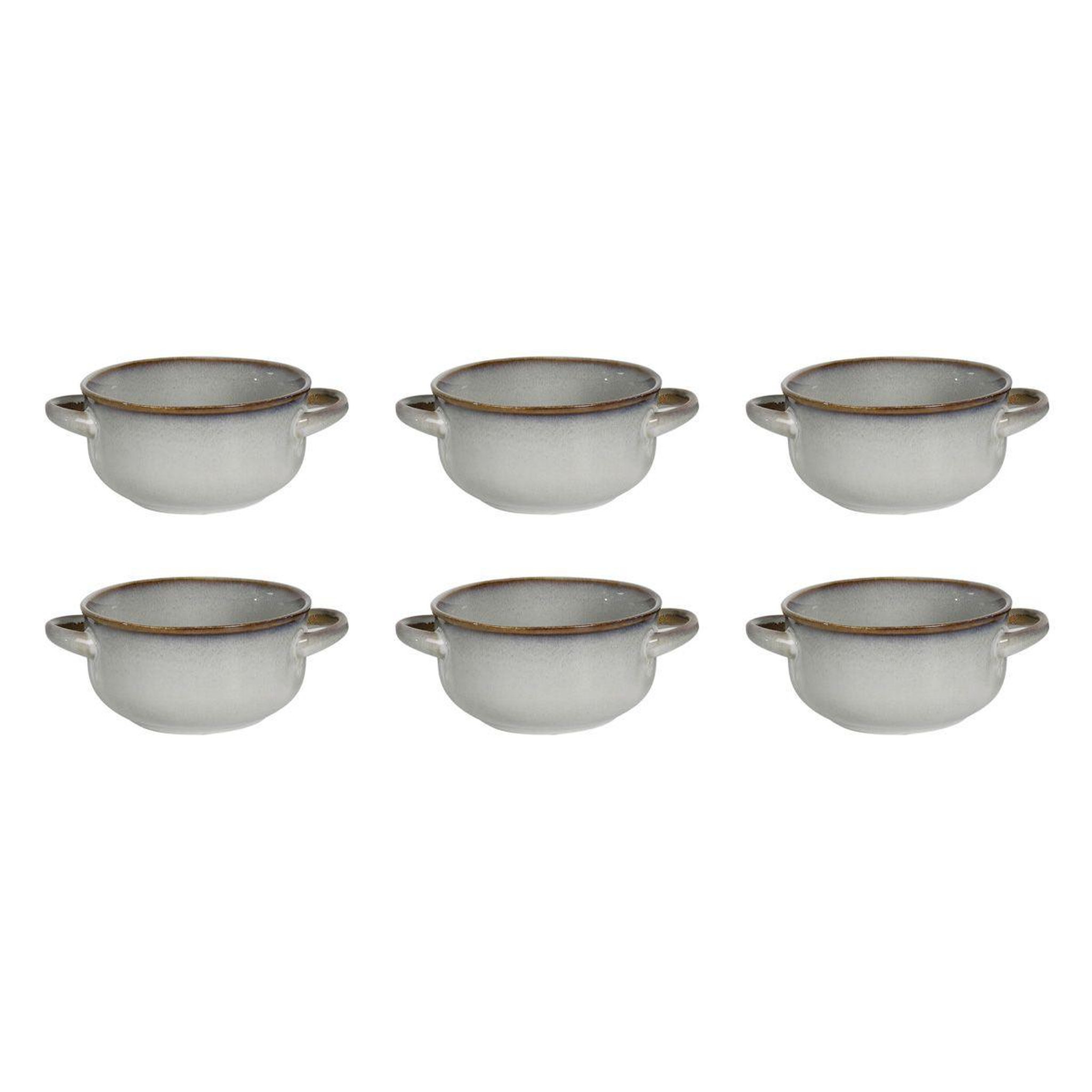 The Home Deco Factory Lot de 6 bols à soupe  au grès du temps  14cm gris