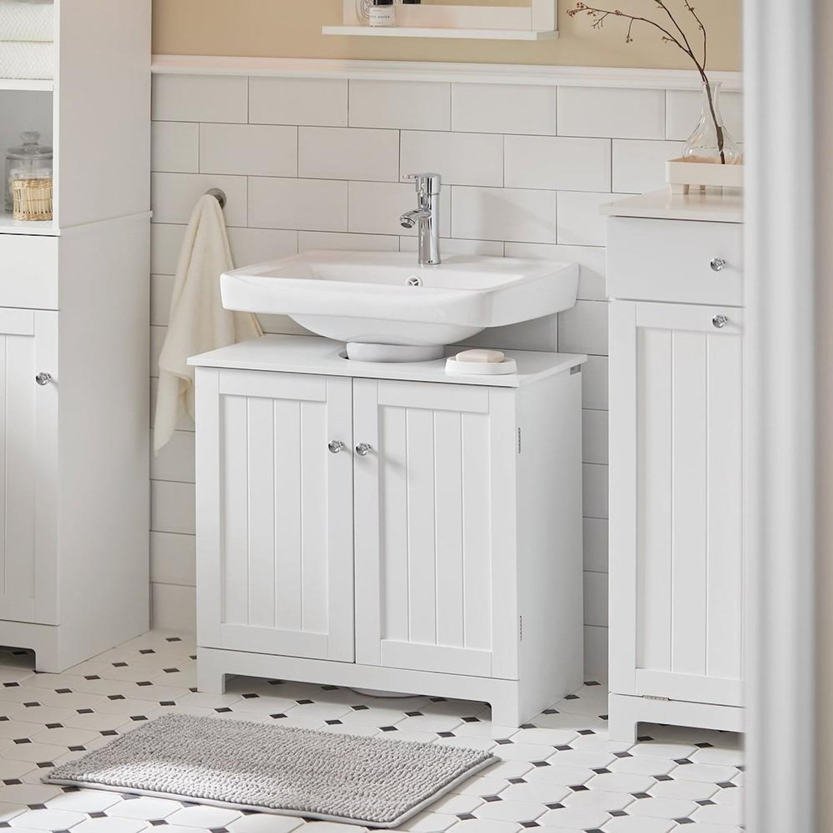 SOBUY SoBuy - Meuble Sous-vasque à deux portes - Classique - BZR18-II