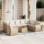Voir la diapositive 1 : VIDAXL Salon de jardin avec coussins 10 pcs beige resine tressee
