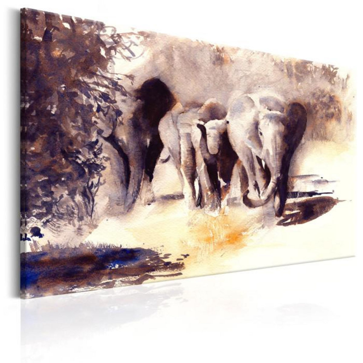 Paris Prix Tableau Imprimé  Watercolour Elephants