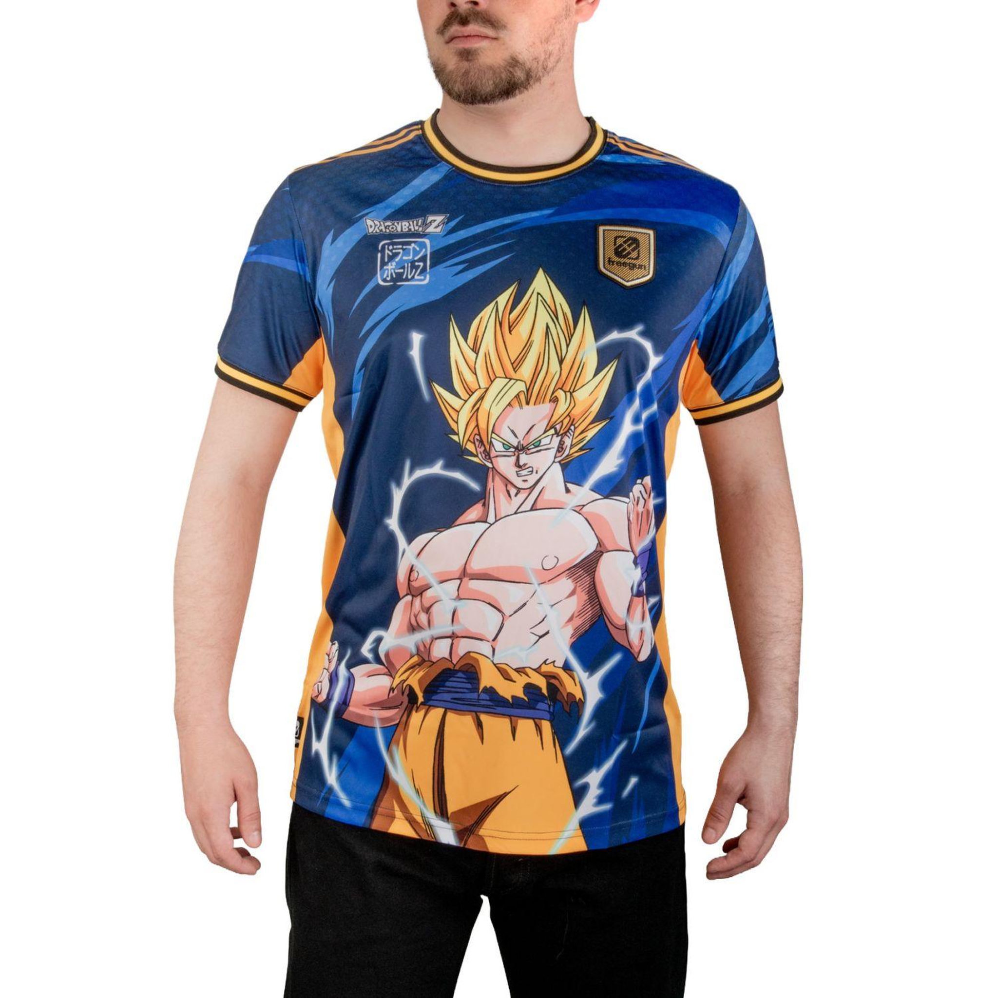 FREEGUN T-shirt homme Dragon Ball Z Super Sayian. Coloris disponibles : Bleu