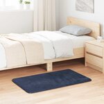 VIDAXL Tapis Shaggy a poils longs NAVARRA bleu marine 60x100 cm