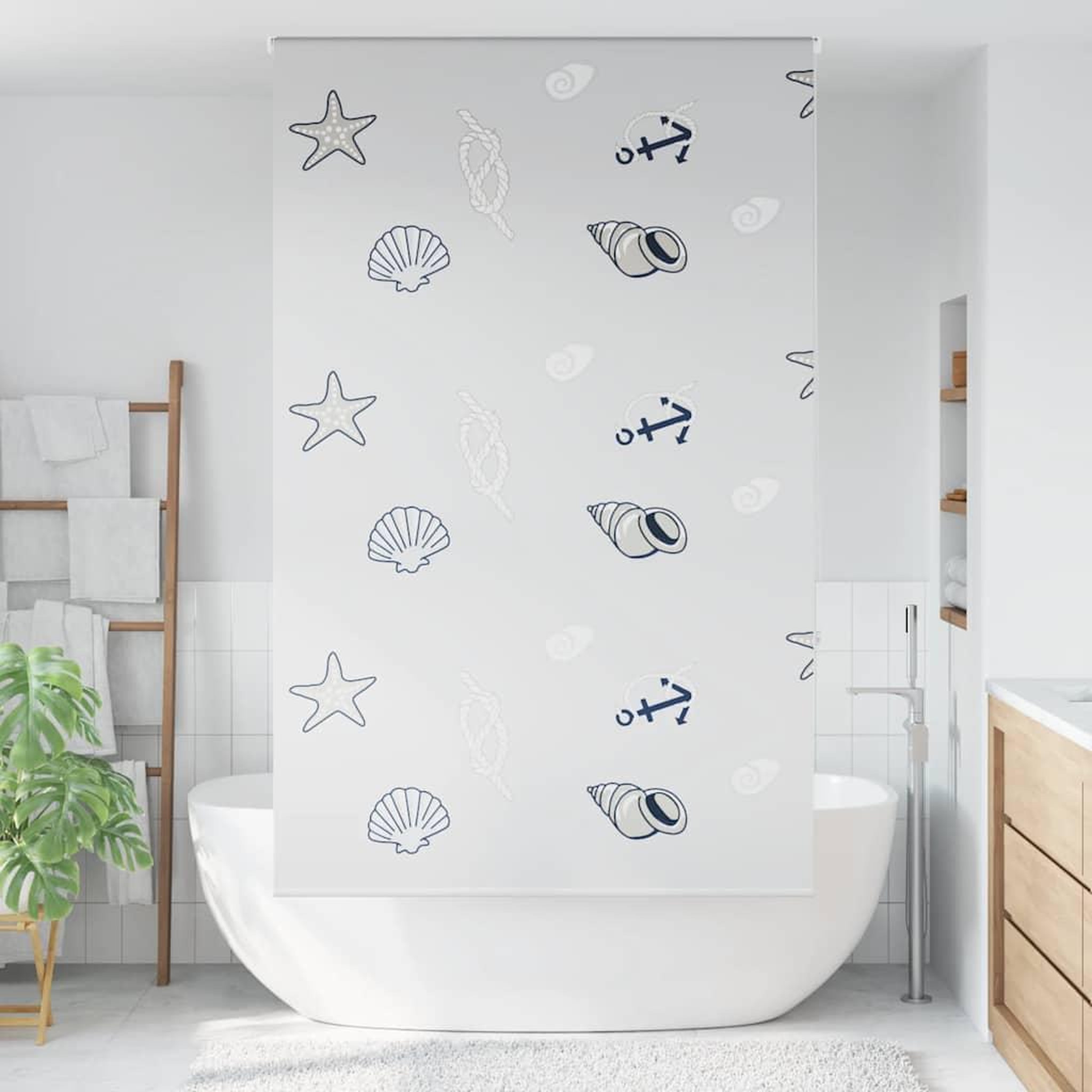 Voir la diapositive 2 : VIDAXL Store enrouleur de douche 130x240 cm largeur du tissu 126 cm