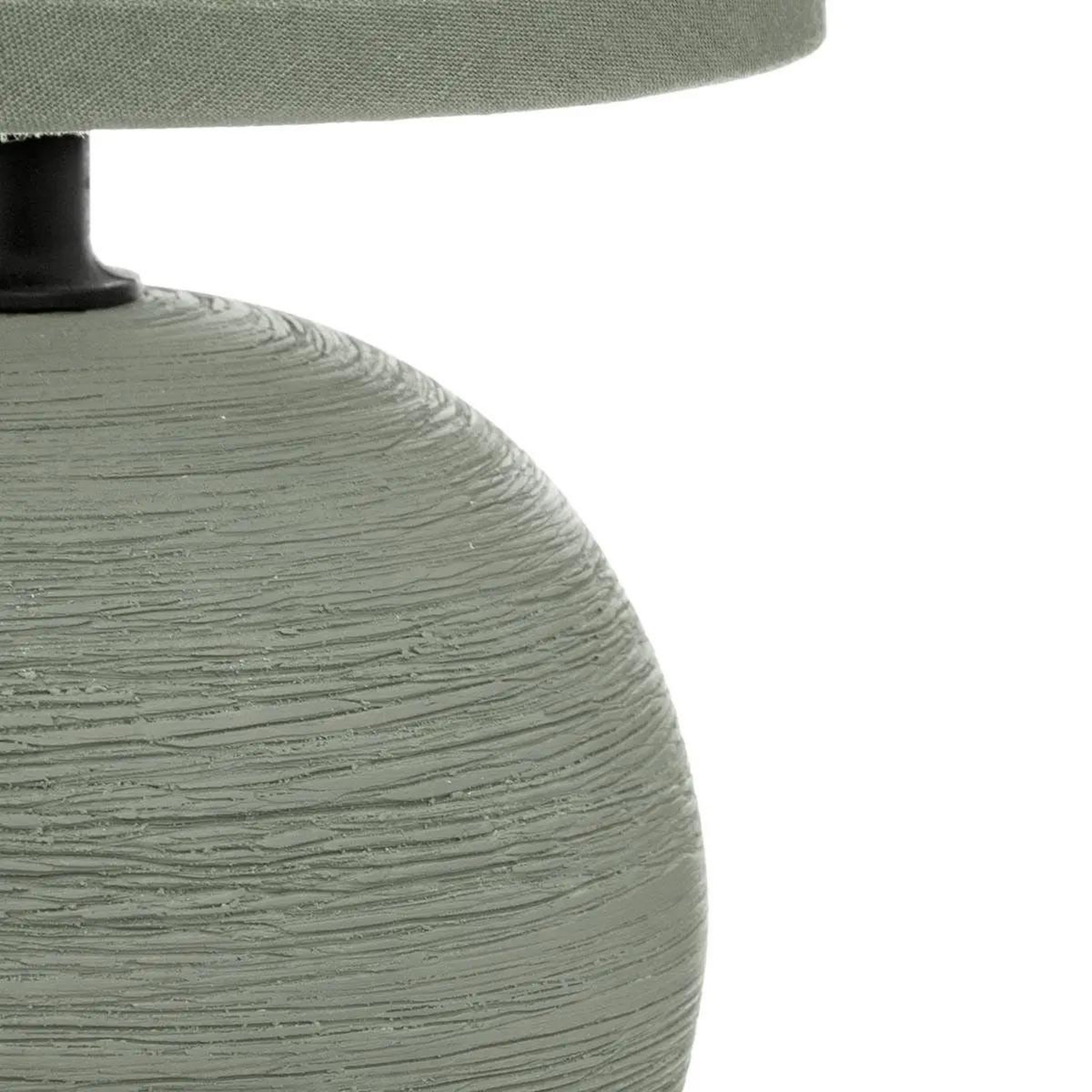 Voir la diapositive 2 : ATMOSPHERA Lampe à poser céramique  boule  25cm vert kaki