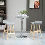 Voir la diapositive 2 : HOMCOM Tabourets de bar style scandinave - lot de 2 tabourets de bar avec repose-pieds - bois de sapin tissu polyester aspect lin gris