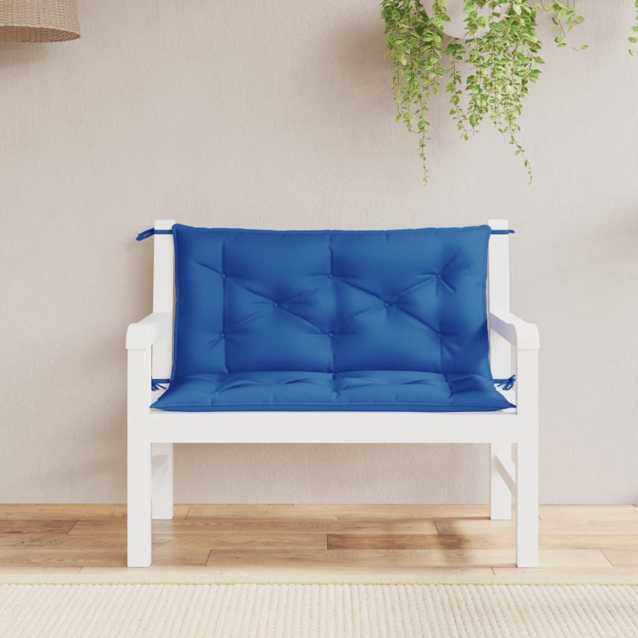 VIDAXL Coussins de banc de jardin lot de 2 bleu royal tissu oxford