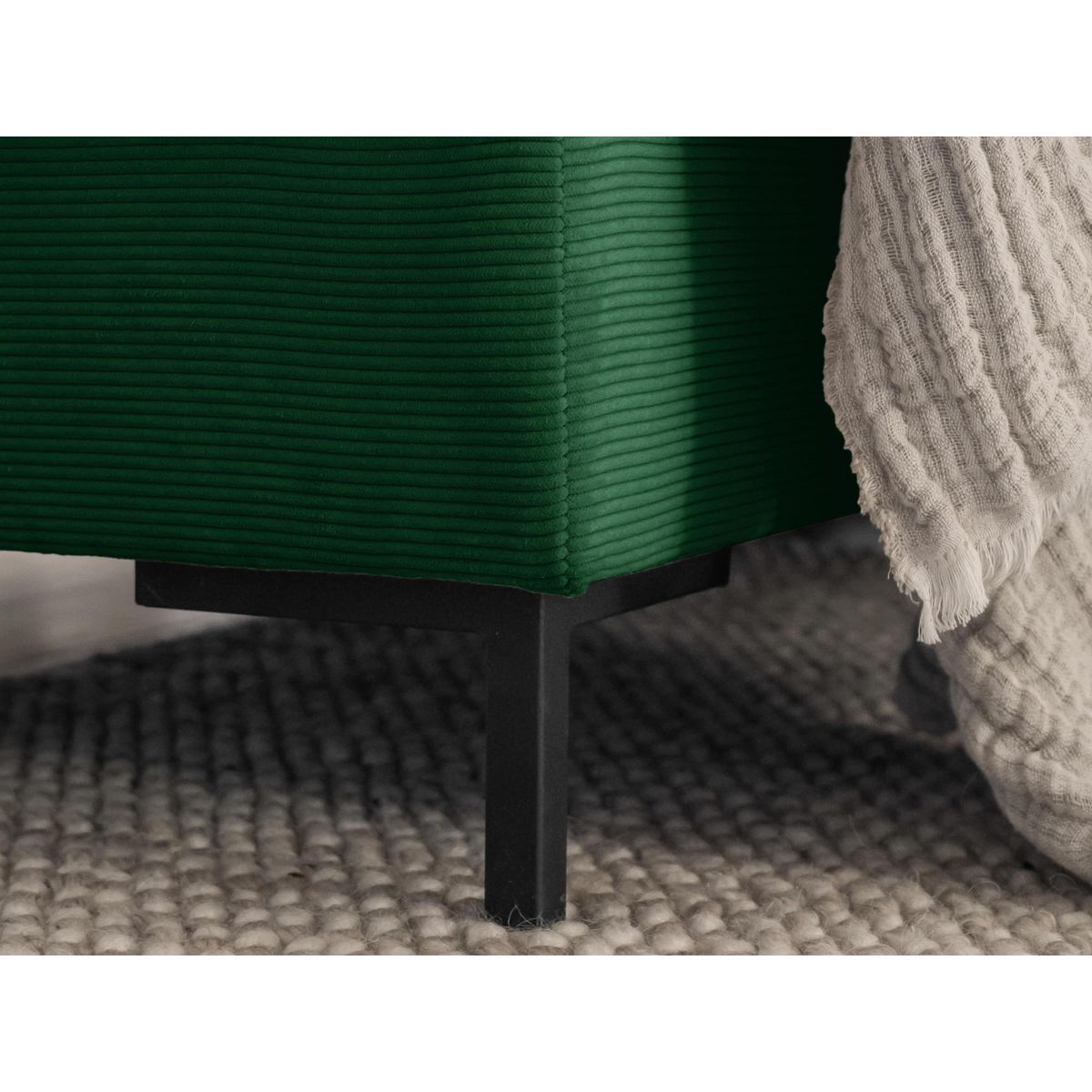 BEST MOBILIER Lilly - canapé panoramique d'angle gauche - 7 places - convertible avec coffre - en velours côtelé