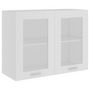Voir la diapositive 2 : VIDAXL Armoire en verre suspendue Blanc 80x31x60 cm Bois d'ingenierie
