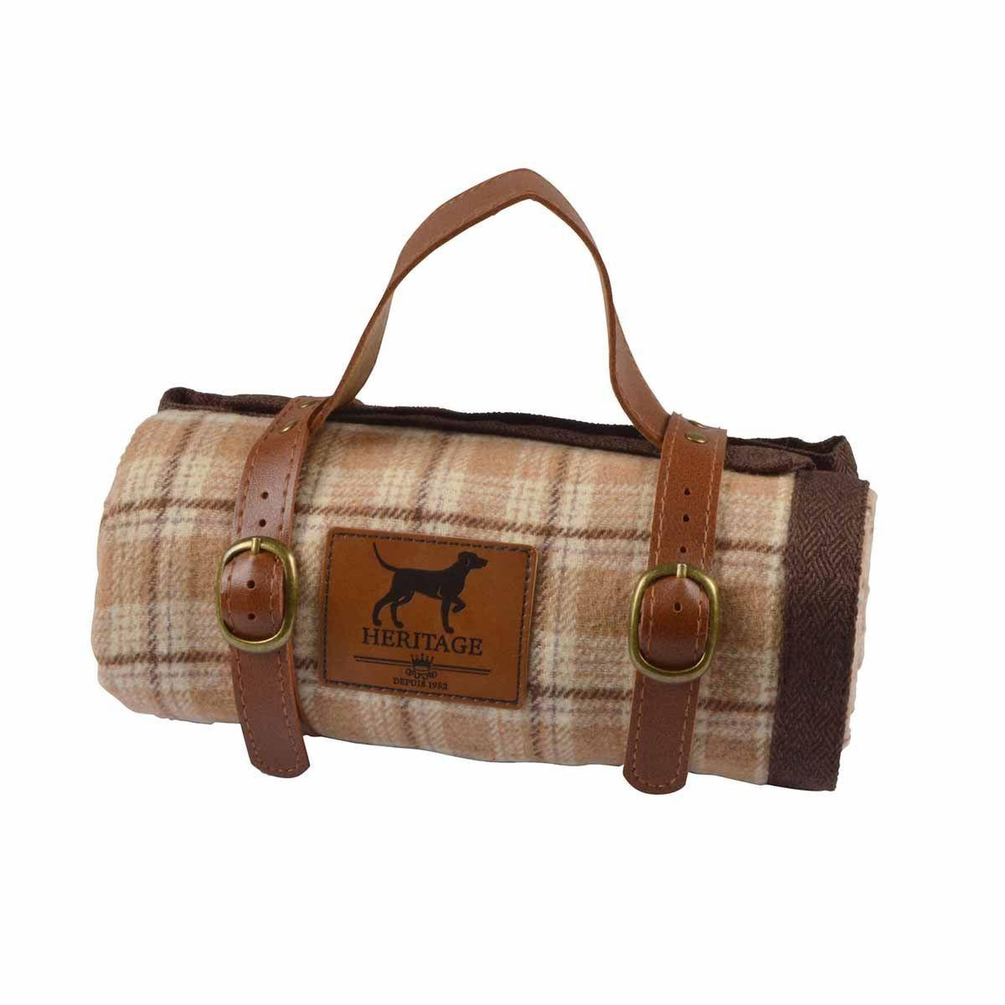 Voir la diapositive 5 : LOVE STORY Plaid pour chien & chat  héritage  70x100cm noisette