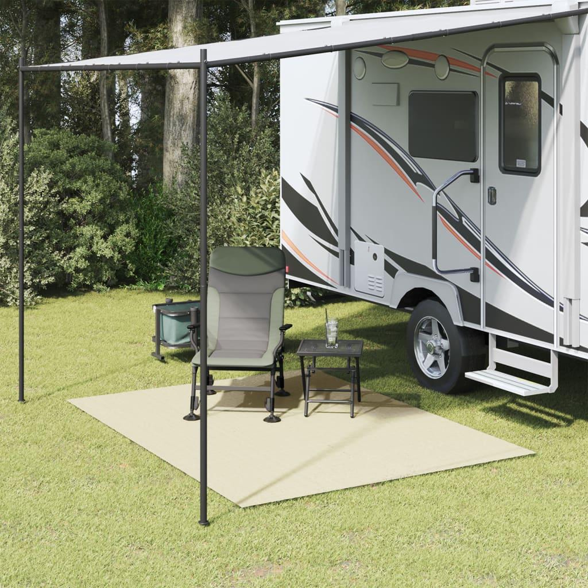 VIDAXL Tapis de tente creme 4x2 m