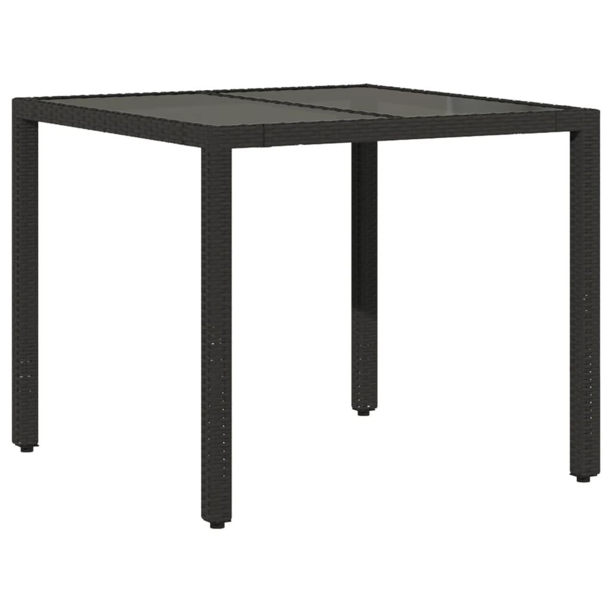 Voir la diapositive 4 : VIDAXL Ensemble a manger de jardin et coussins 3 pcs noir rotin verre