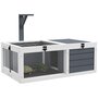 Voir la diapositive 1 : PAWHUT Maison enclos cage pour petit animal tortue avec 2 espaces bois gris
