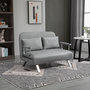 Voir la diapositive 4 : HOMCOM Canapé-lit canapé convertible 2 places déhoussable grand confort 2 coussins fournis pieds accoudoirs métal suède gris clair